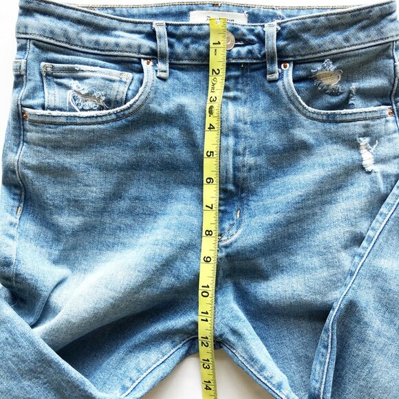 REVTOWN Sky-High Slim Jeans All Day Indigo Organic Cotton Raw Hem Womens 28 - Picture 7 of 9